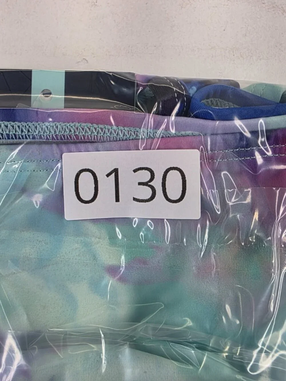 DSG Swim Bottom Girls S 6/8 Blue Floral High Waisted Inky